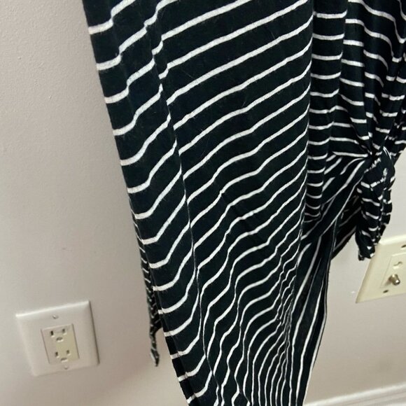 Revolve Amuse Society Basic Beach Black White Striped Knotted Midi Dress Boho S - Picture 8 of 11